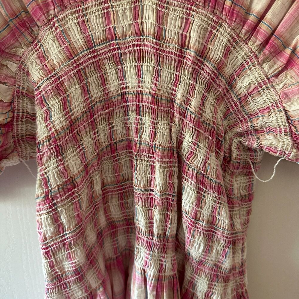 NICHOLAS Revolve Smocked Panel Dress Peony 100% Cotton Size US 16 - Picture 4 of 10